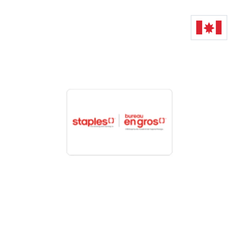 Staples Canada Gift Card (CA)｜加拿大数字礼品卡